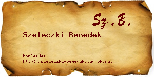 Szeleczki Benedek névjegykártya