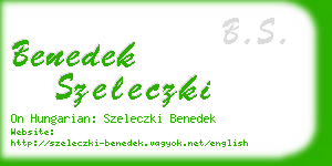 benedek szeleczki business card
